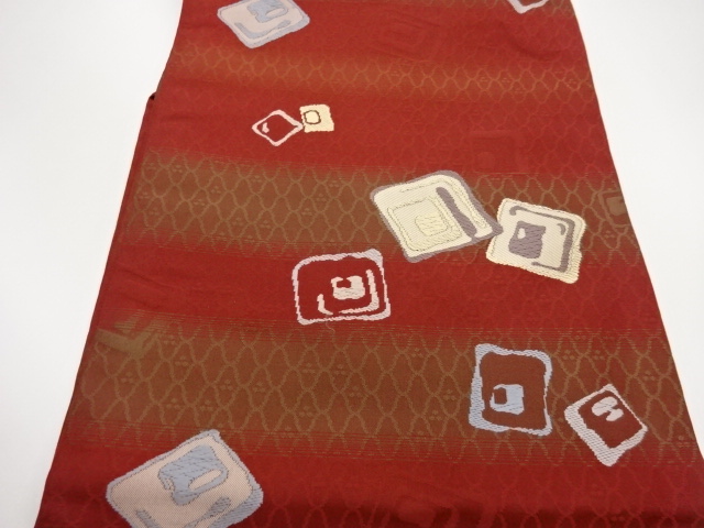  色紙散らし模様織出し名古屋帯